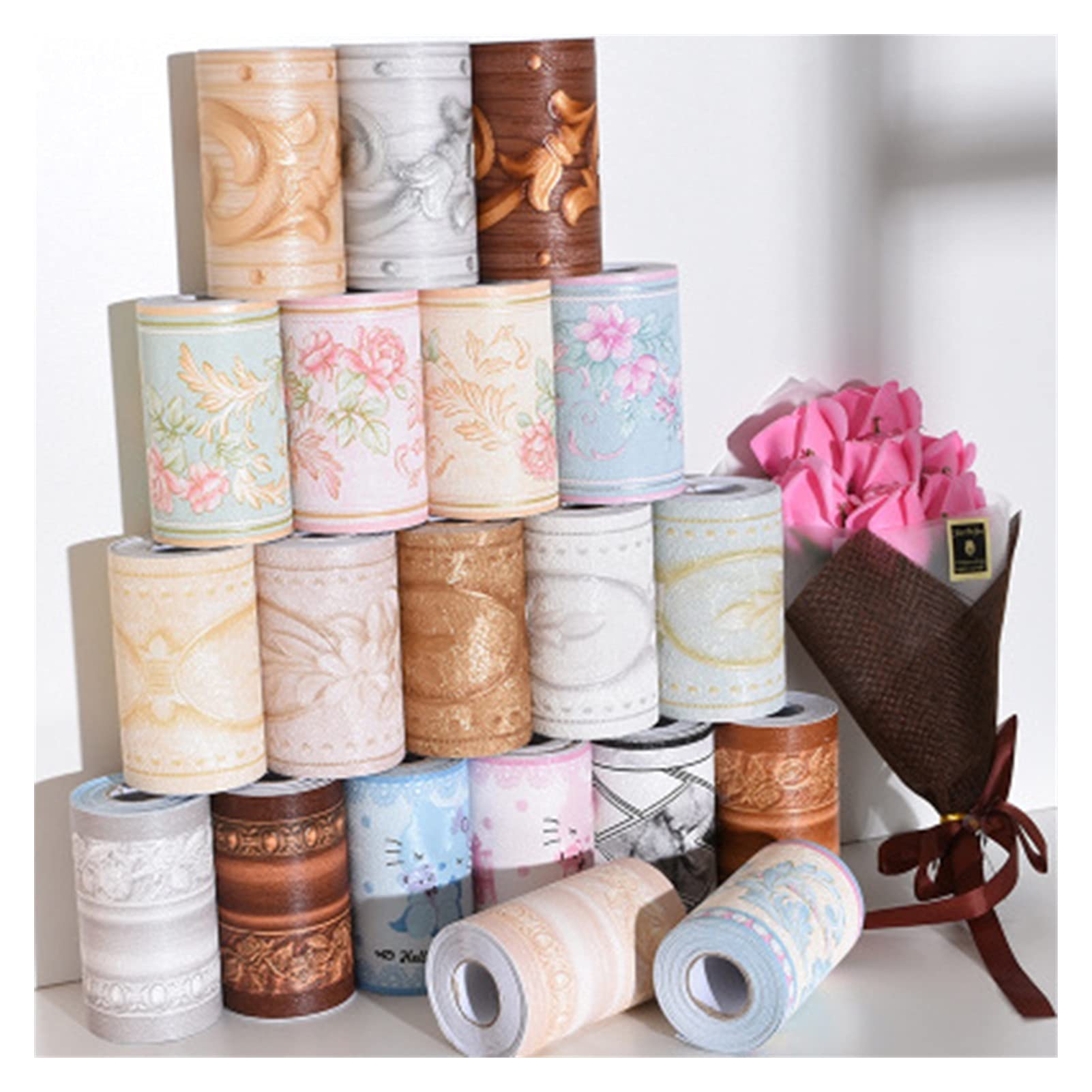 Bordo Decorativo Autoadesivo In PVC - 5x500 Cm Per Cucina, Bagno E Soggiorno - Facile Da Applicare - Foto 8