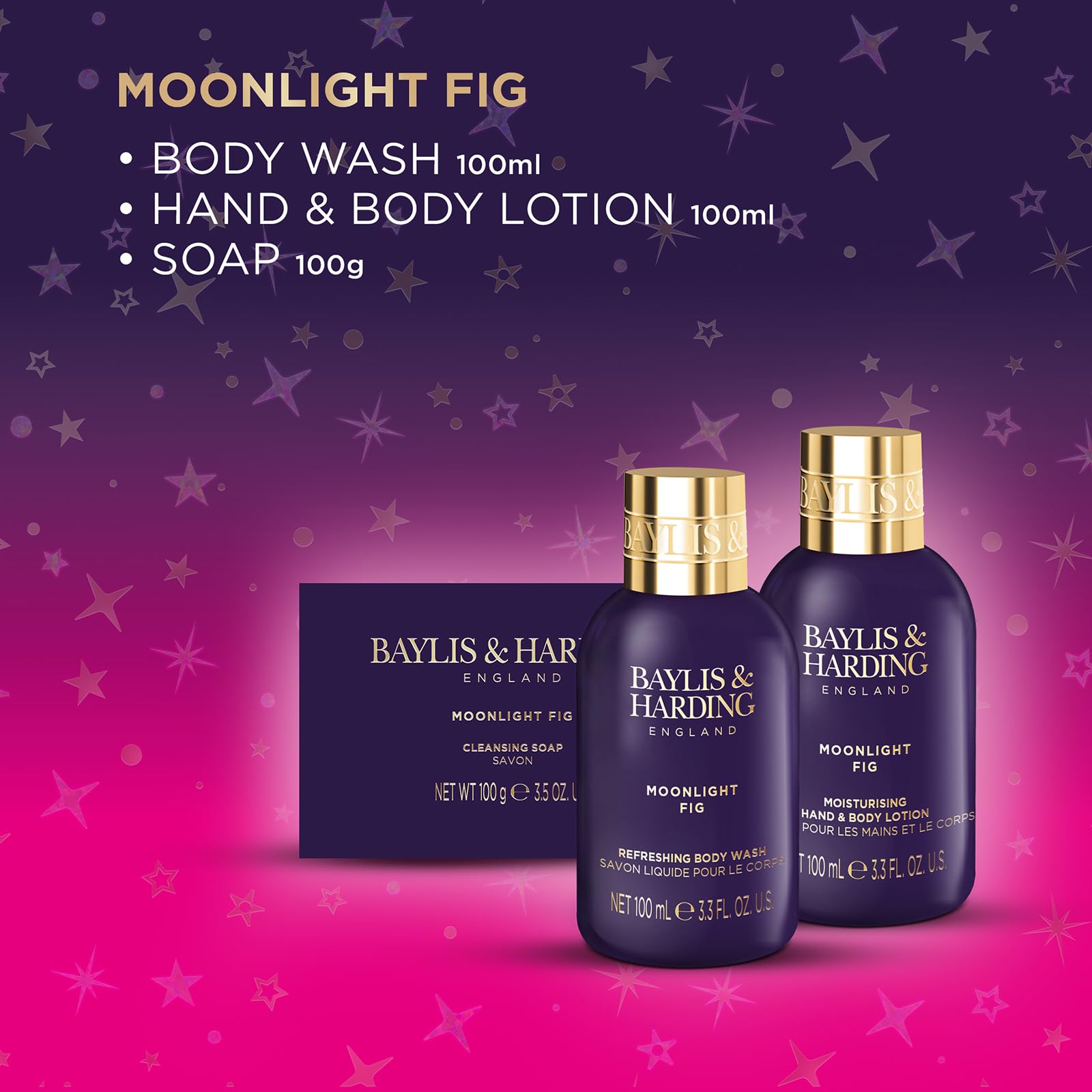 Baylis & Harding Moonlight Fig Make Me Sparkle Bathing Gift Set - Vegan Friendly (Pack of 1) - Image 3