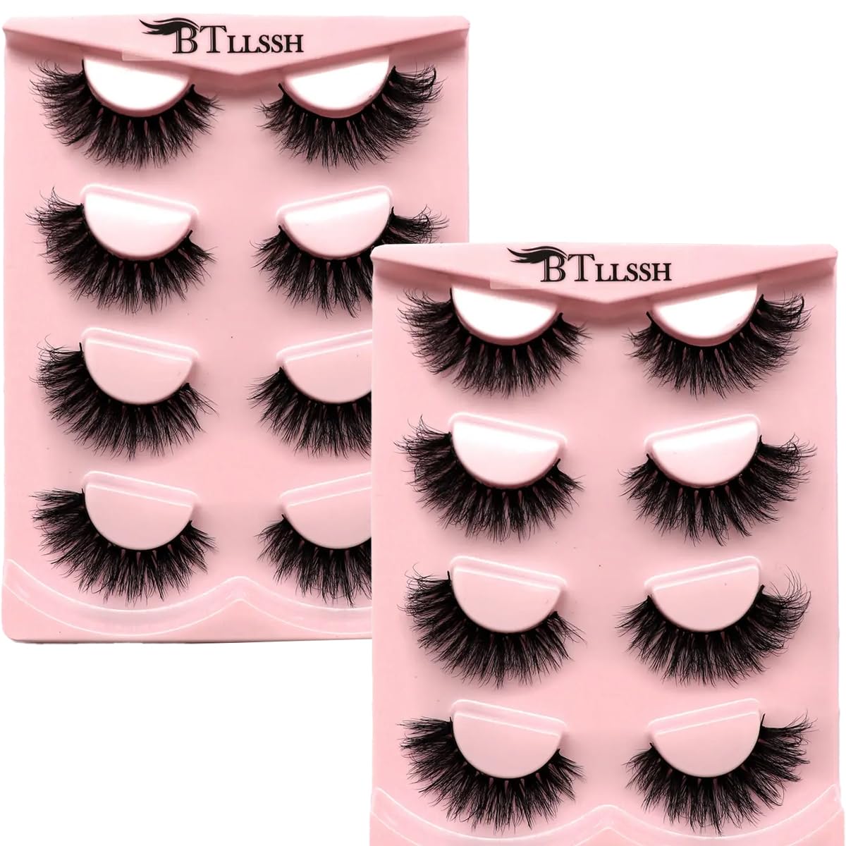 8Pairs Wispy Mink Lashes Fluffy Eye Lashes Natural Look 5D Volume Fake Eyelashes Pack 3D622 by BTLLSSH