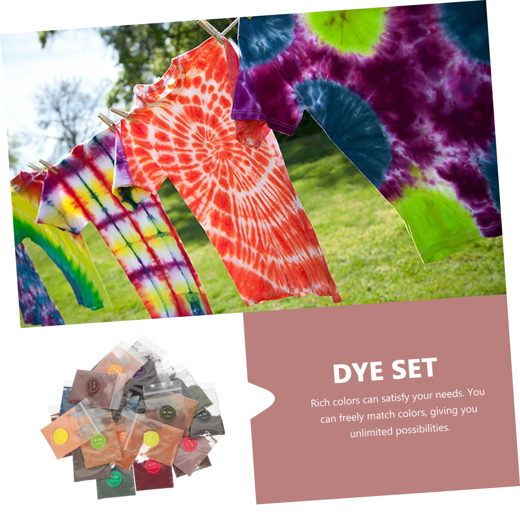 Homoyoyo 32bolsas Traje Teñido Anudado Polvo Para Teñir Paquete De Recarga De Polvo Para Teñir De Colores Vibrantes Para Fiesta De