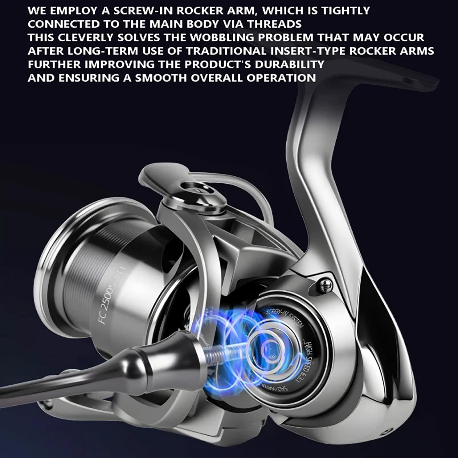 FC Saltwater Spinning Reel,2000 3000 4000 5000 Bass Fishing Reel,7+1 BB Cuscinetti in acciaio inox anticorrosione,15 kg Max Drag,Sistema di allarme di scarico,Bobina in metallo e vite in