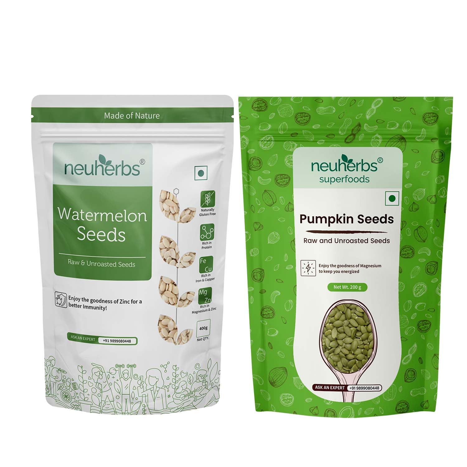 Neuherbs Raw unroasted Protein enrich seeds for eating combo (Watermelon seeds 400 g & Pumpkin seeds 200 g), Rich in Fiber, Potassium & Protein (B09HV24YBC) Amazon Price History, Amazon Price Tracker