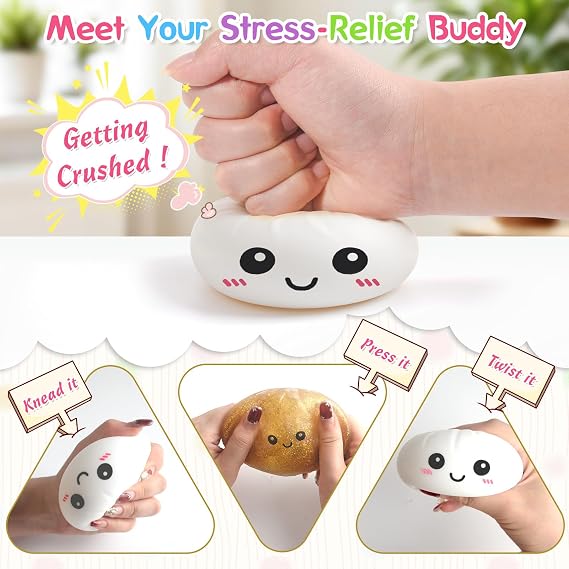 Giant Glitter Toys Squishy,Squishy Stress Balls,Squishy Toy with Steamer Box,Soft Squeeze Squishys,Cute Soft Glitter Calming for Stress Relief,Boys Girls
