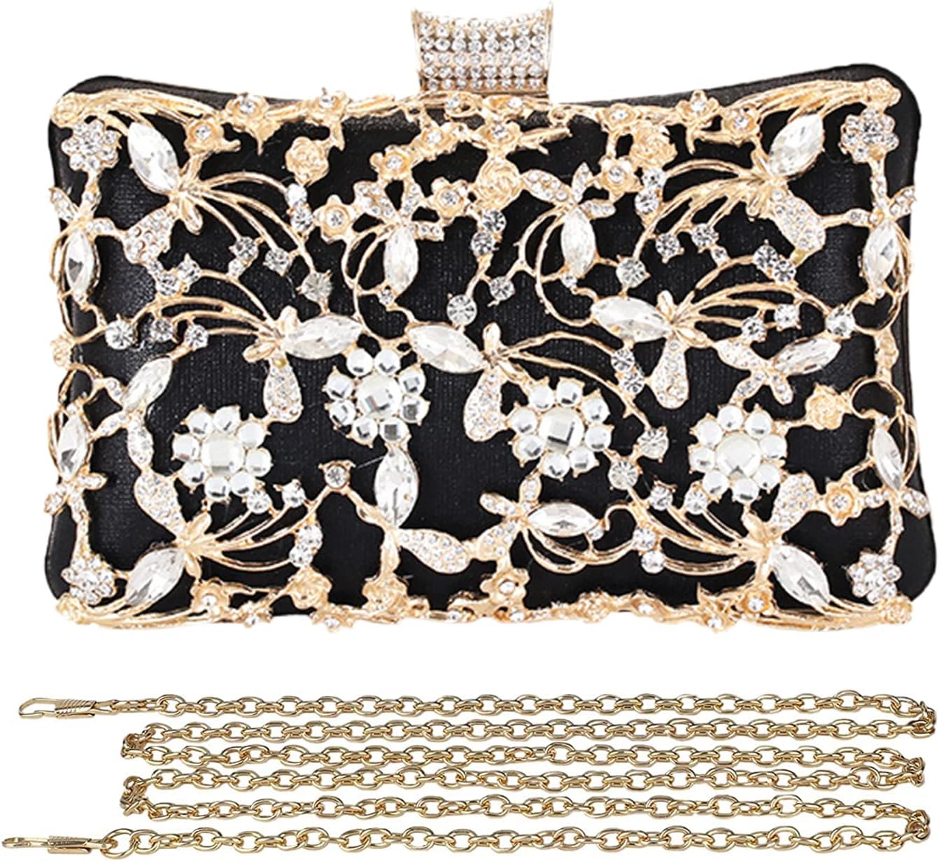 CORIOS Sac De Soirée En Strass Pour Femme - Pochette De Mariage - Sac à