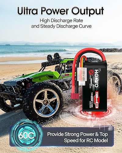 Miniatura 6 de HOOVO Paquete de batería Lipo RC 2S 7.4V 1500mAh 60C con conector T para RC Barco, Camión, Helicóptero RC, Avión, Quadcopter, UAV, Dron, FPV Racing