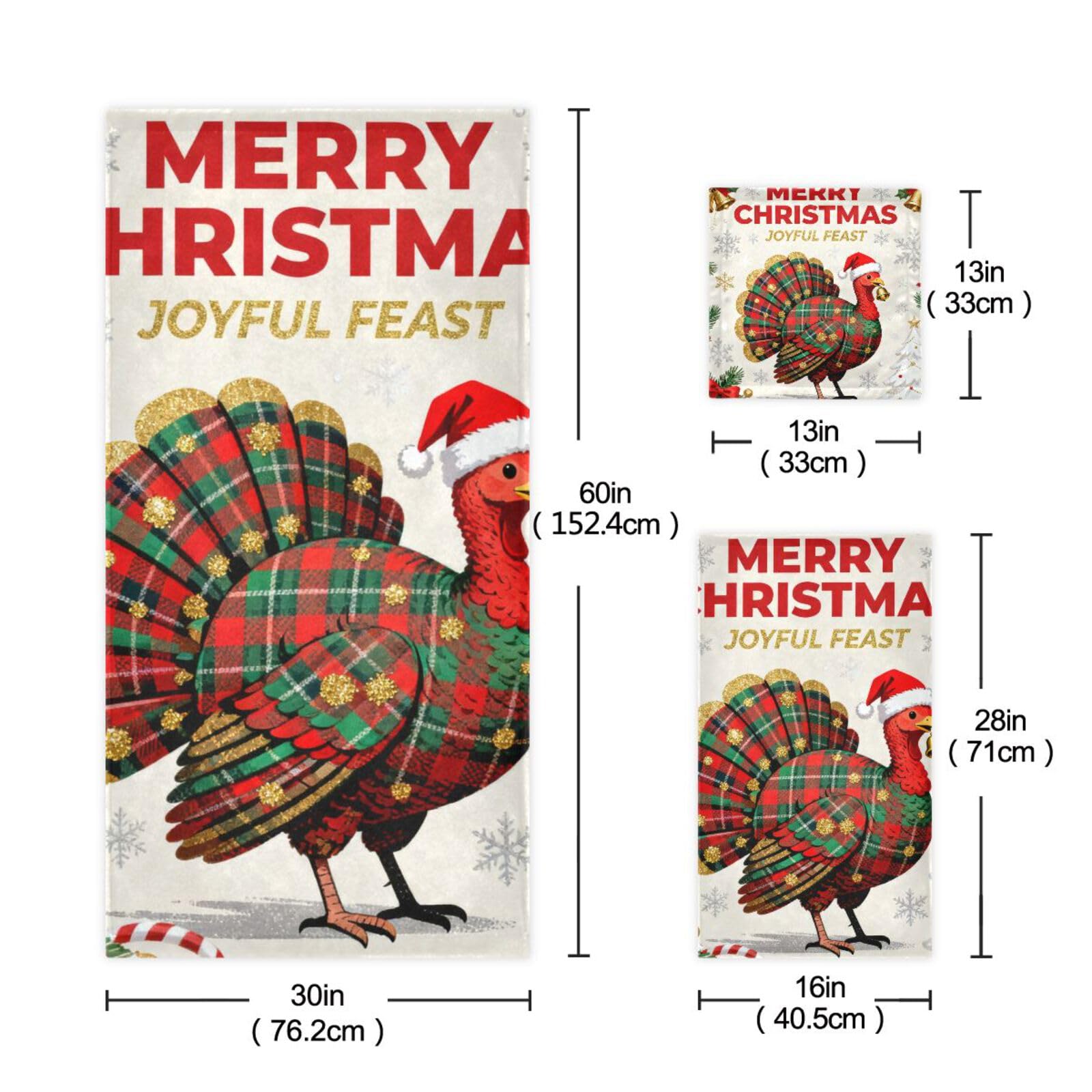 Merry Christmas Turcja chłonne ręczniki do twarzy zestaw 3 sztuk, 1 ręcznik kąpielowy 1 ręcznik do rąk 1 ściereczka do łazienki kuchni