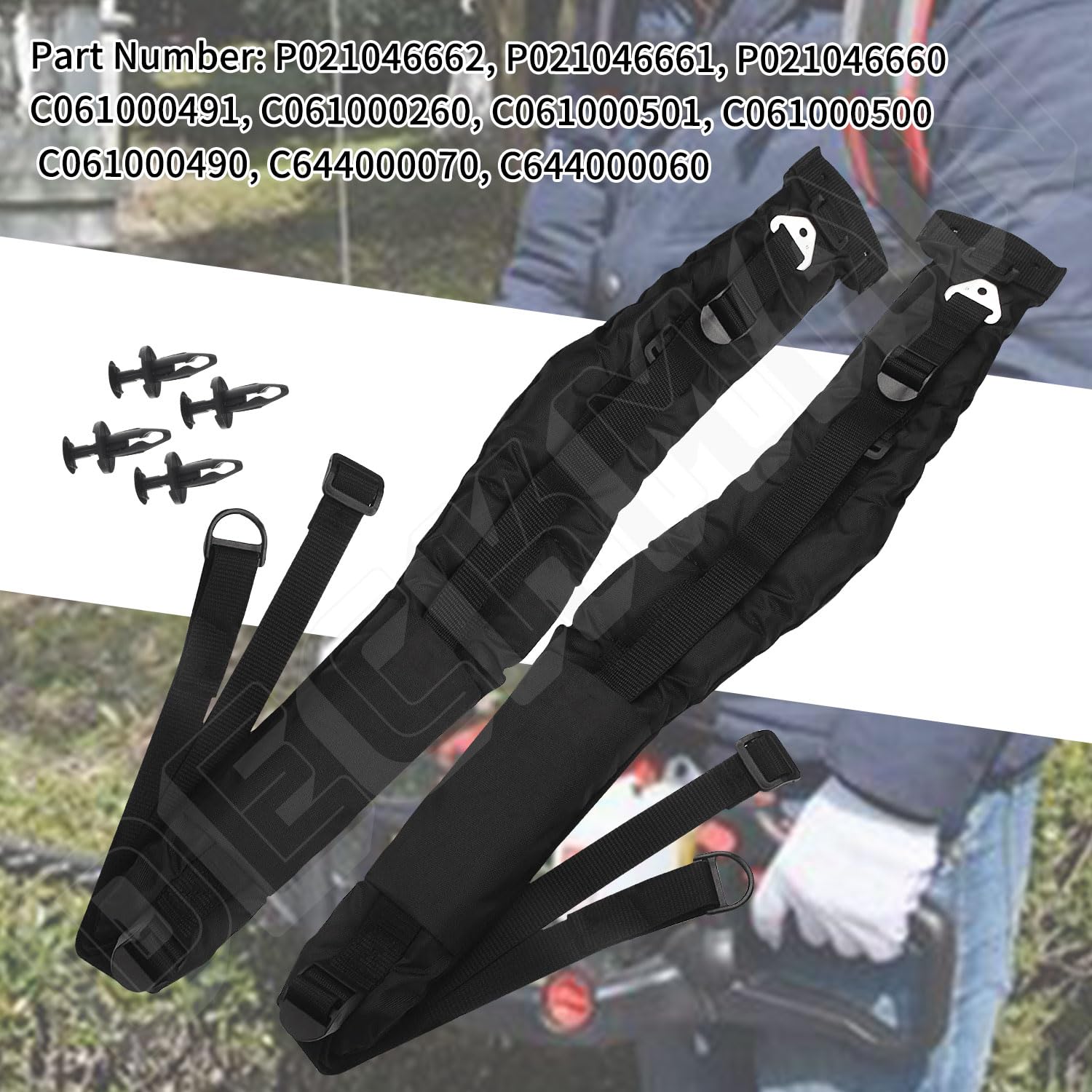 P021046660 P021046661 Kit de arnés de mochila compatible con Echo P021046661 P021046660 PB-760LNH PB-770H PB-770T Kit de correa de arnés de repuesto para soplador de mochila, incluye 2 correas