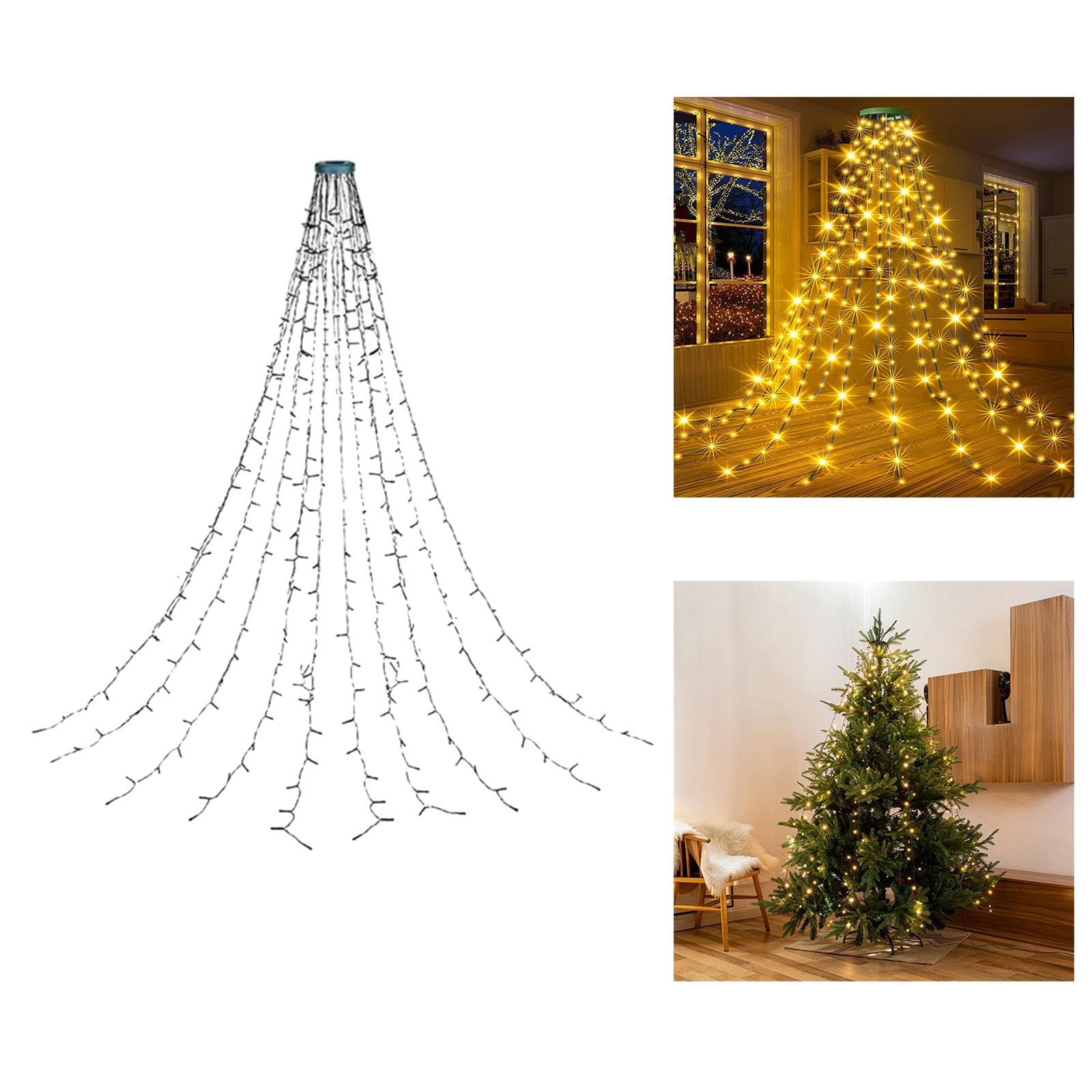 Lampki choinkowe USB, wodoodporne, 10 kropli, na wesele, przyjęcie, święta, 3 m, 400 lampek