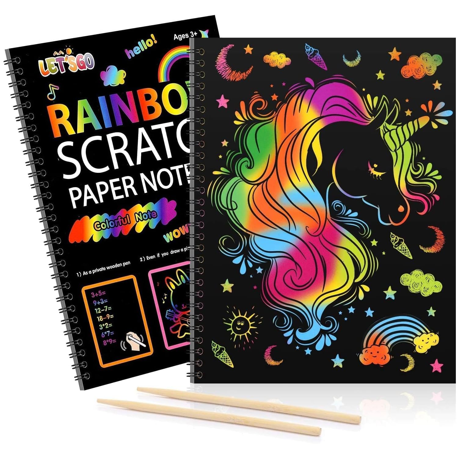 Amitasha 2 Pc Magic Scratch Book for Kids 3 6 12 Years Drawing Sketch Art Craft Coloring Books with Stylus Pre School Supplies for Girls Boys Birthday Return Gift (B0CSJZVYMS) Amazon Price History, Amazon Price Tracker