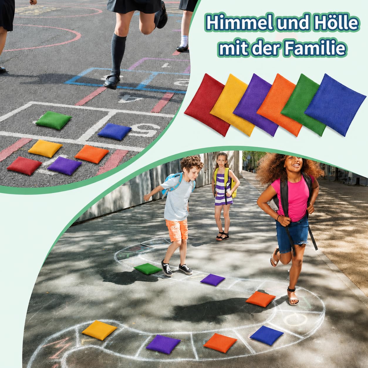 24 Stück Cornhole Säckchen, Wurfsäckchen Bohnensäckchen Set 15 x 15 cm Nylon Sitzsack Werfen für Familienfeiern, Wurfspiel, Outdoor, Garten