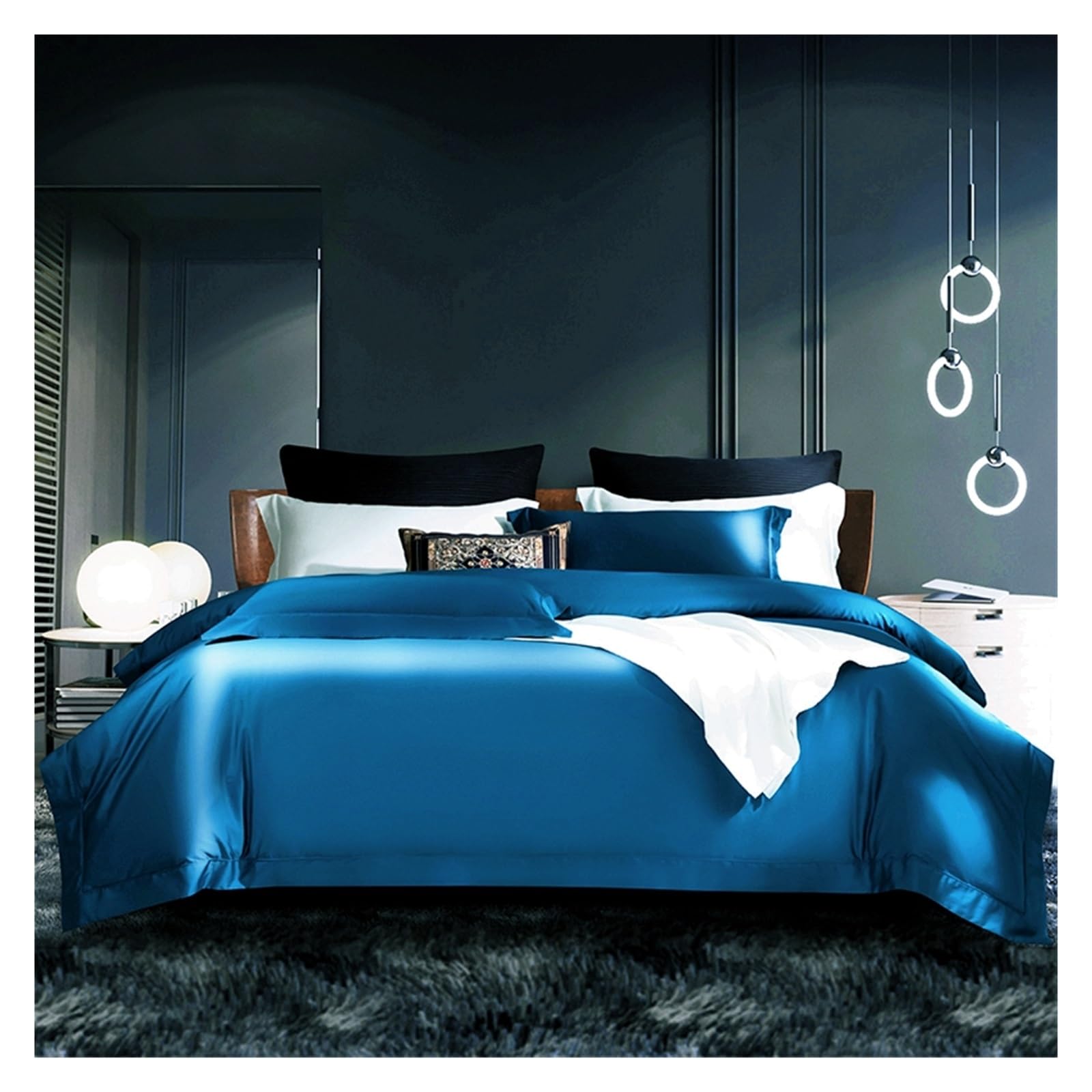 Housse de couette coton lavé gris foncé pour un lit douillet toutes saisons