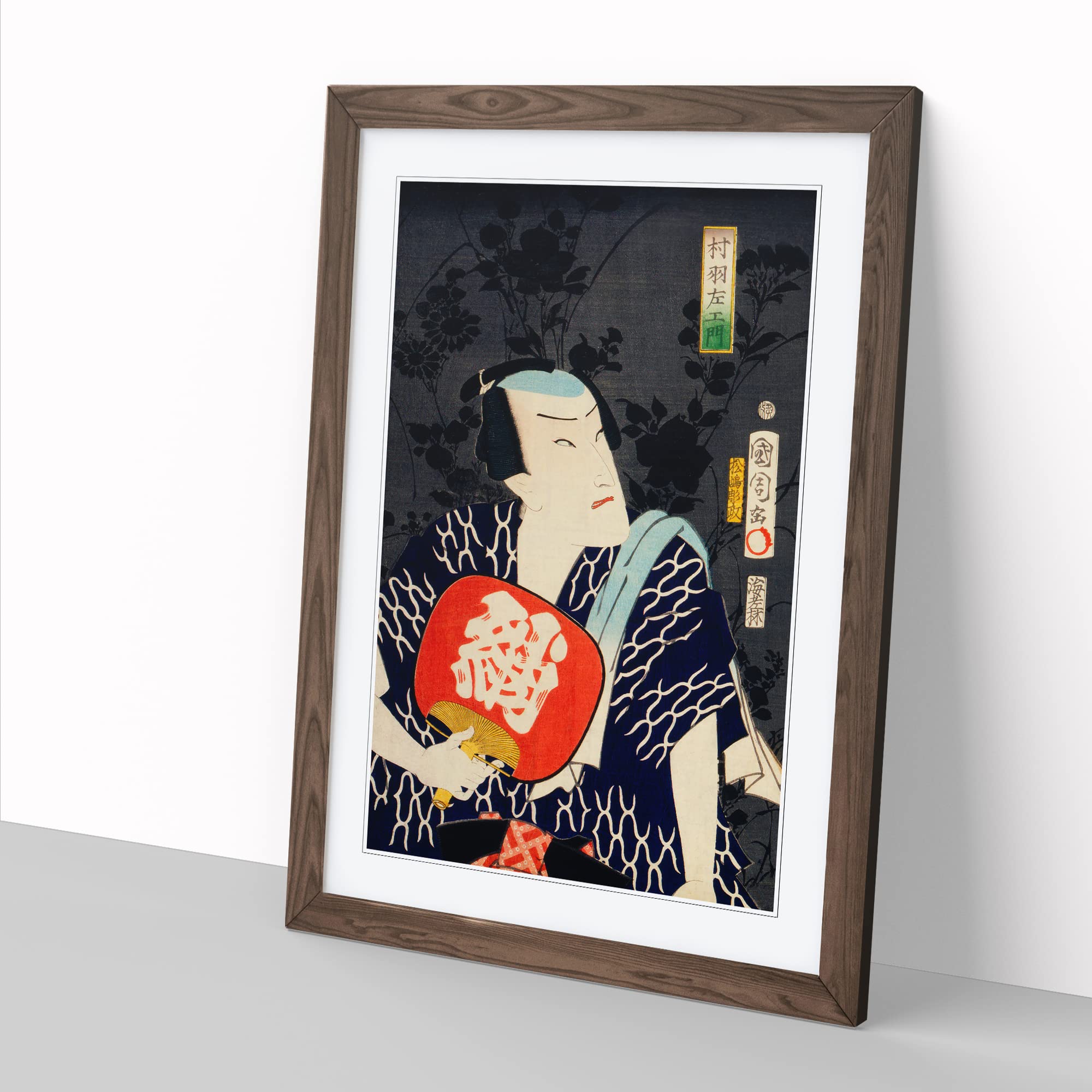 Man With A Fan By Toyohara Kunichika Asian Japanese Framed Wall Art Print - Image 2