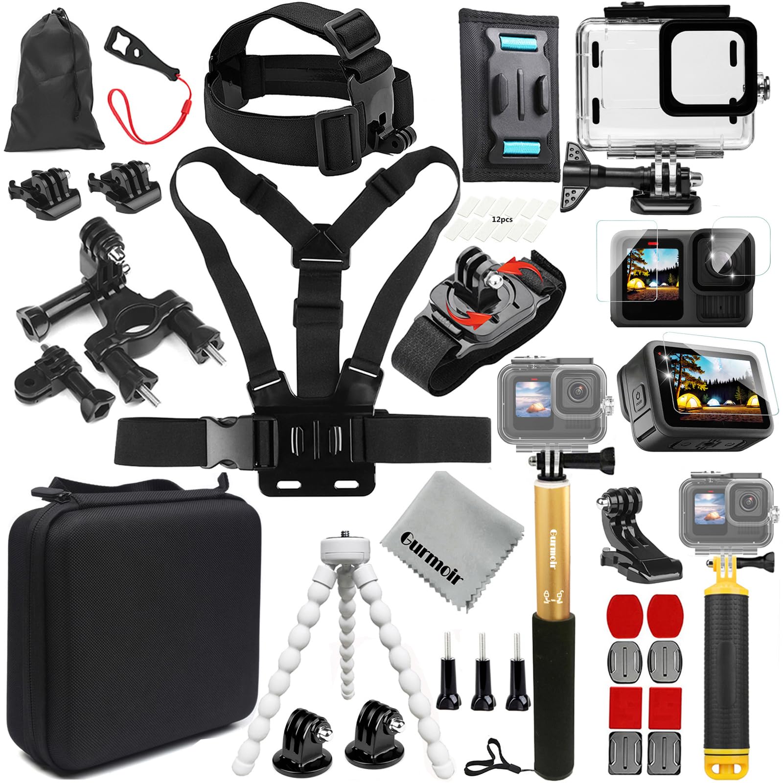 Kit de Accesorios Kit de Cámara de acción para Gopro 13 12 11 10 9 Cámara, Kit de Cámara de acción Paquete Compatible con Gopro Hero 13 12 11 10 9 (DT16)