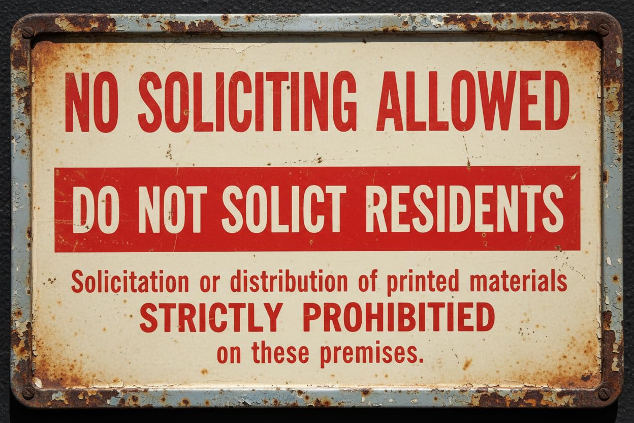 No Soliciting Allowed Metal Sign Do Not Solicit Residents Tin Sign Vintage Signs Aluminum Plates Printed