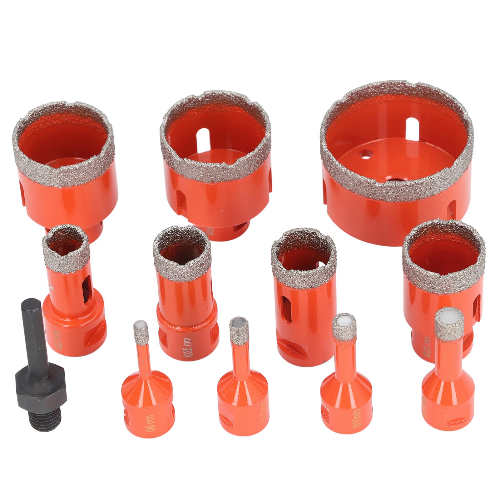 RiToEasysports Zestaw Otwornic do Płytek 11-częściowy Zestaw do Marmuru z Granitu Ceramicznego z Adapterem z Chwytem Sześciokątnym M14 Technologia Wosku Chłodzącego Bez Wysiłku Zapewniająca Płynne
