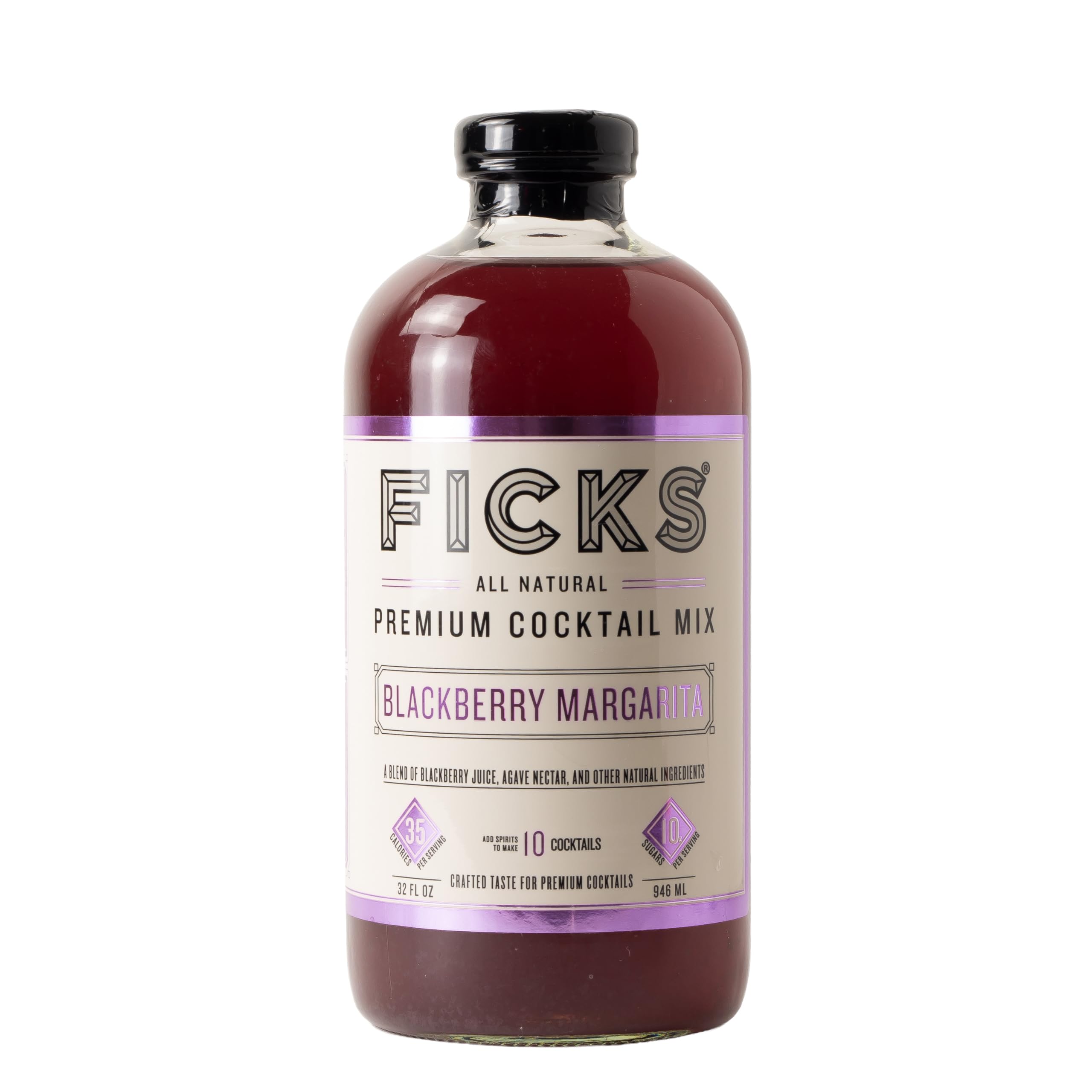 Ficks Premium Cocktail Mix (Blackberry Margarita, 6pack - 32oz ea.)