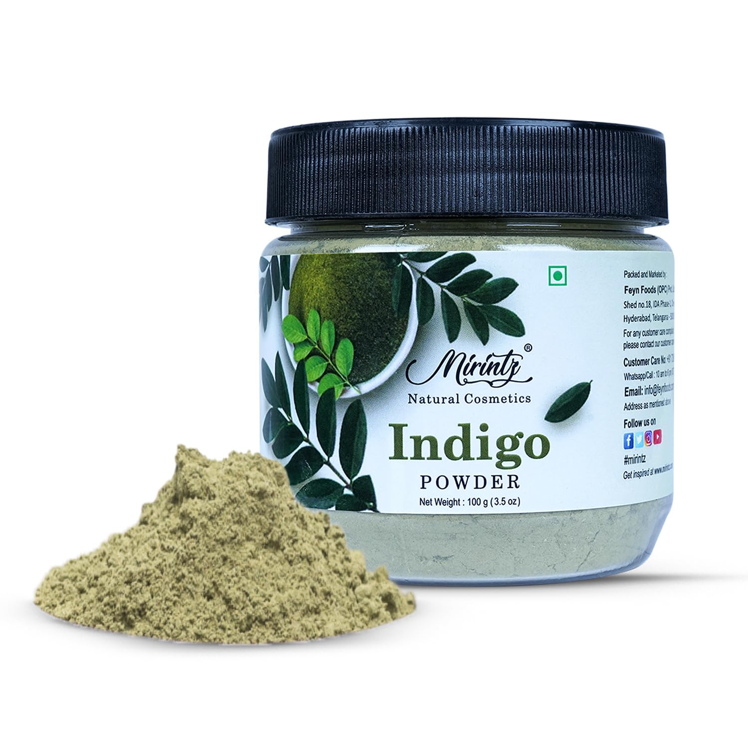 100% Natural Indigo Powder | (100 gms) Indigofera tinctoria Leaf n Hair Powder | Indigo Powder for Hair Organic Dye | Natural Black Hair Dye | Hair Root Powder | Blue-Black Indigo Hair Dye