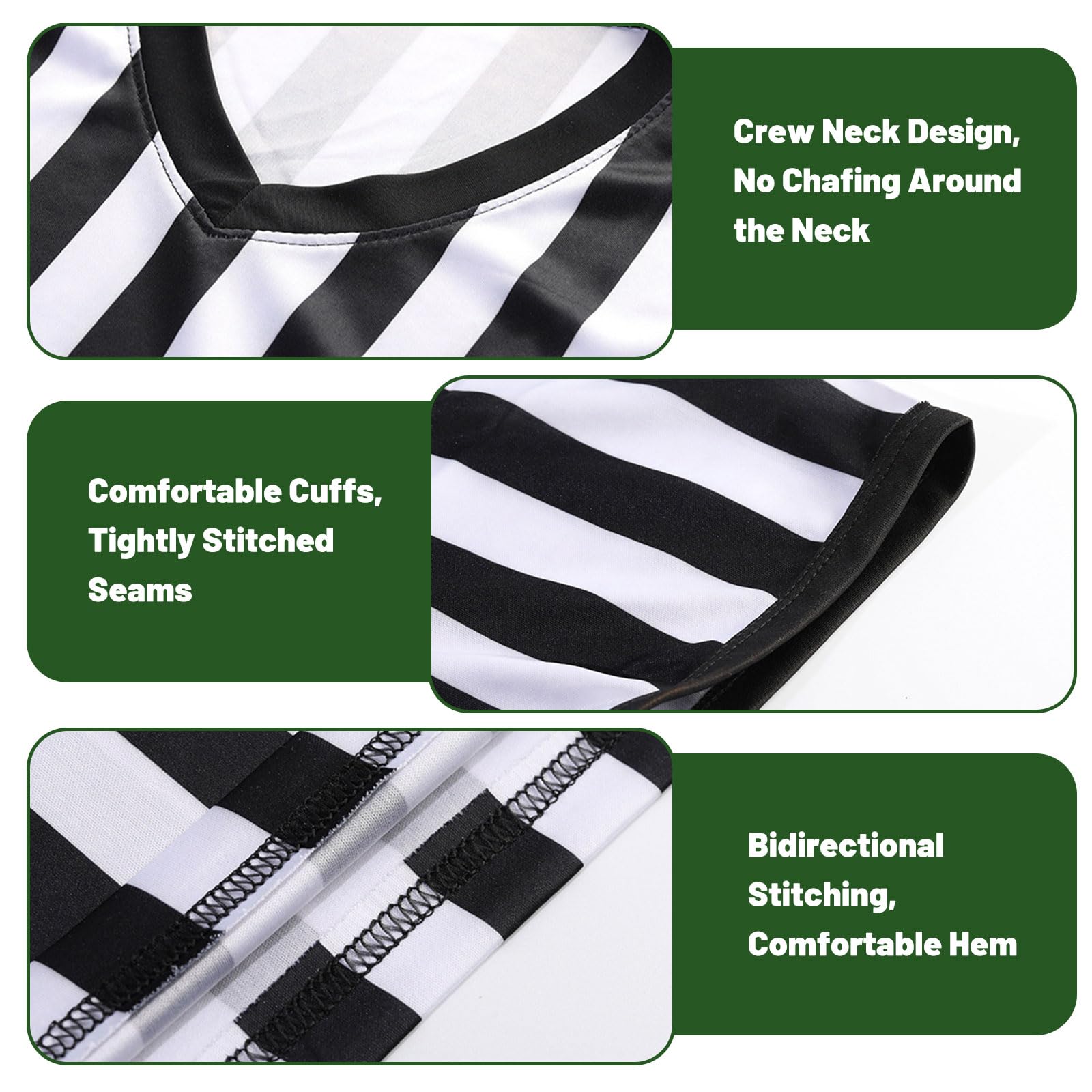 Conjunto de Uniforme de Árbitro 4 Piezas con Cuello Cremallera, Silbato, Sombrero y Bandera para Fútbol
