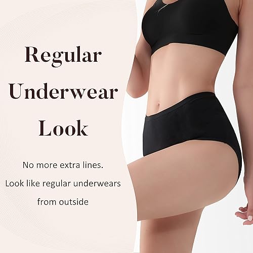 Miniatura 6 de Ropa interior lavable y absorbente para incontinencia orina para mujer, bragas de cintura alta para protección contra fugas de vejiga, 2.1 onzas