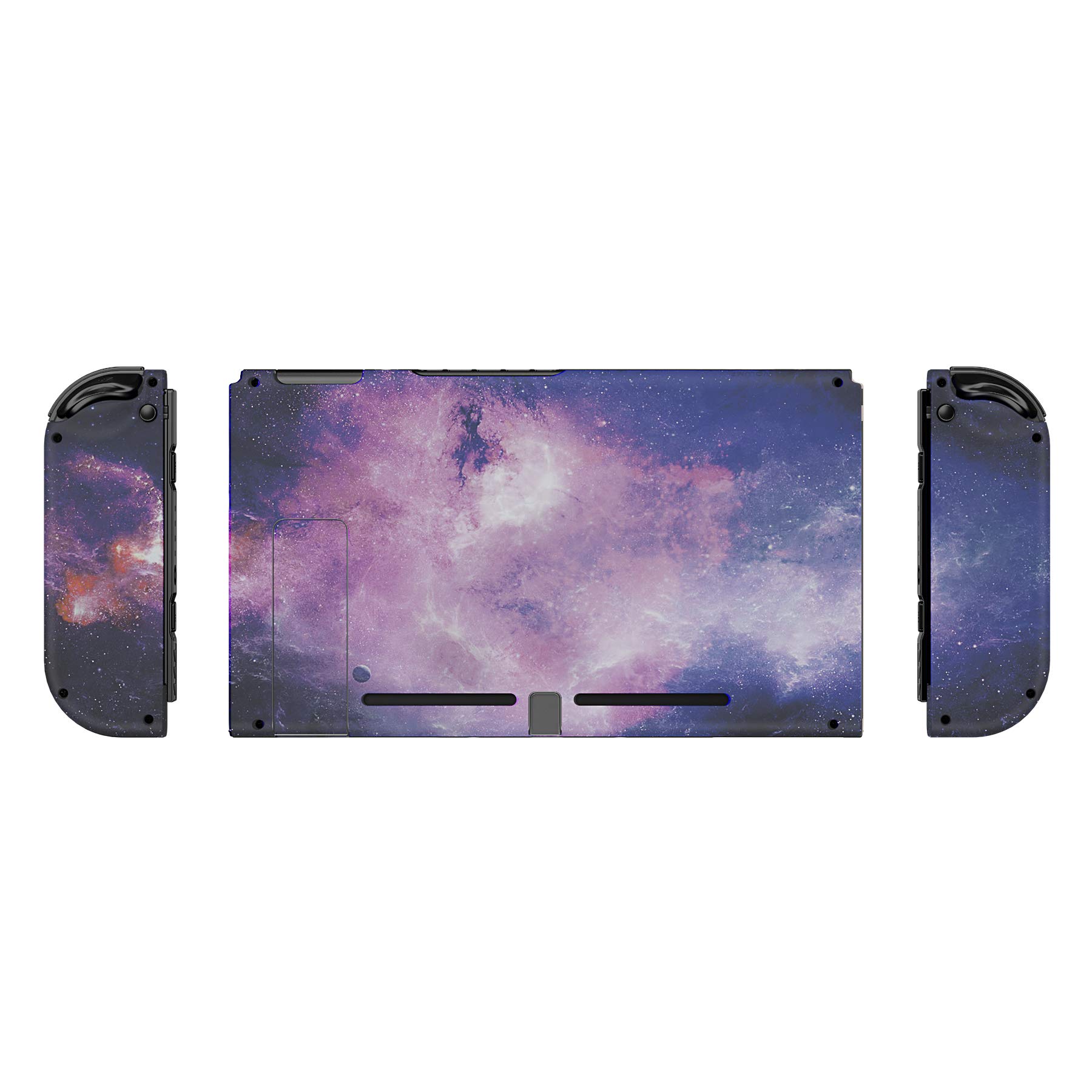 eXtremeRate Carcasa con Botones para Nintendo Switch - Funda Protectora de Reemplazo para Joycons y Consola, Shell Placa con Teclas para Nintendo Switch Accesorios (Galaxia Nebulosa)
