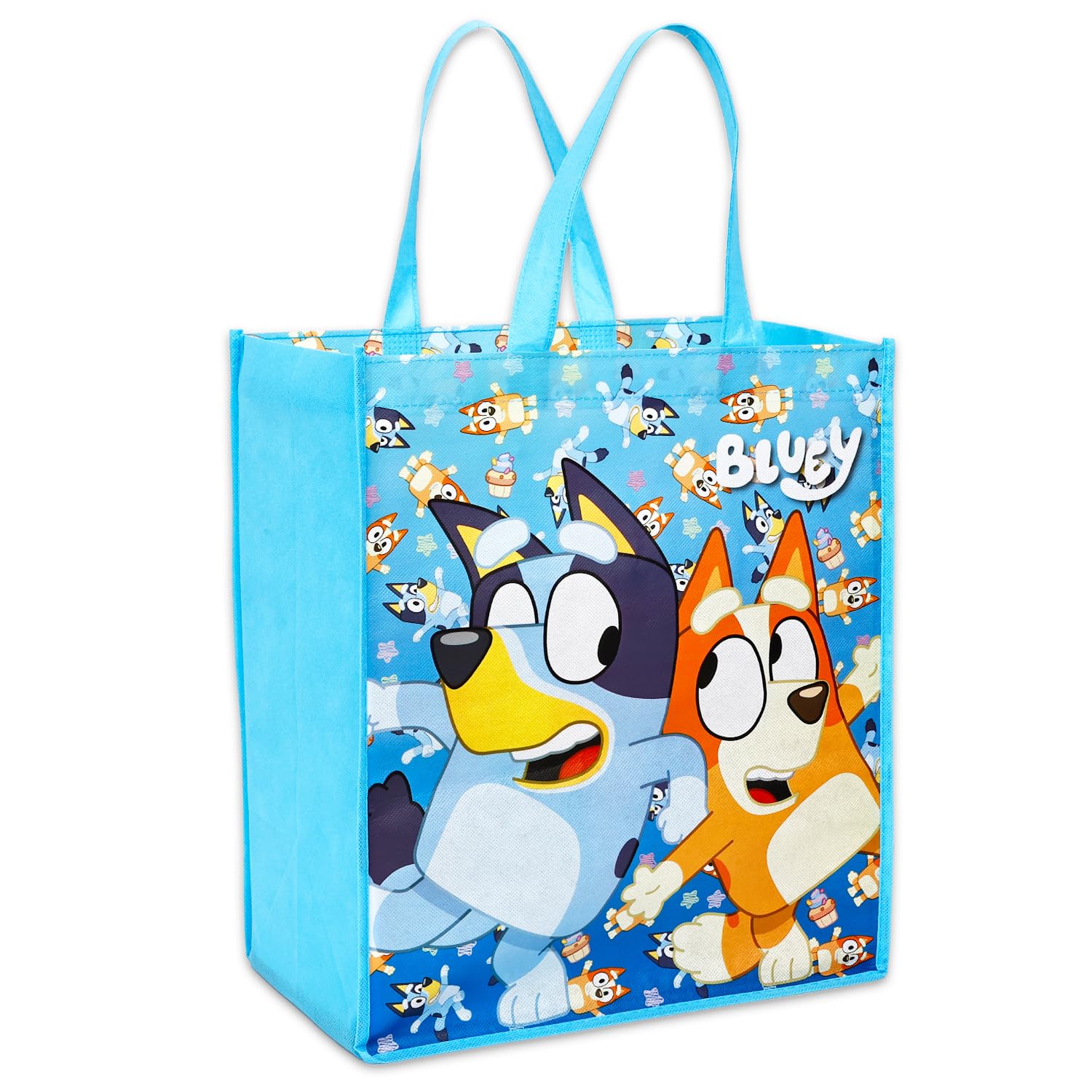 Bluey Tote Bag Bundle - Cute Cartoon Accessories Bundle with 3 Grocery Bags Plus Stickers, More | Bluey and Bingo Reusable Bags Set