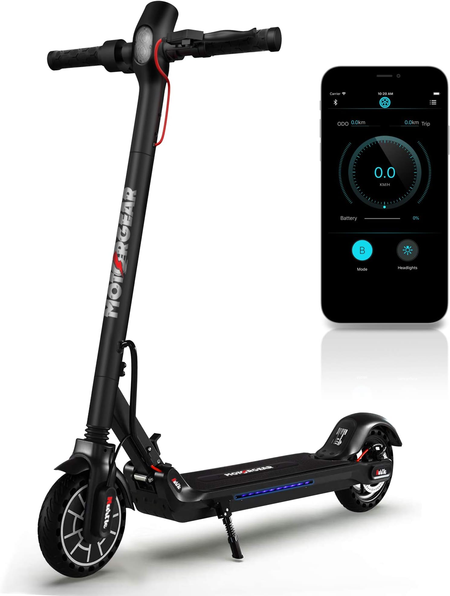 Hurtle Folding Electric Scooter for Adults-300W Brushless Motor Foldable Commuter Scooter w/8.5 Inch Pneumatic Tires,3 Speed Up to 19MPH,18 Miles,Disc Brake&ABS,for Adult&Kids-Hurtle HURES18-M5, Black