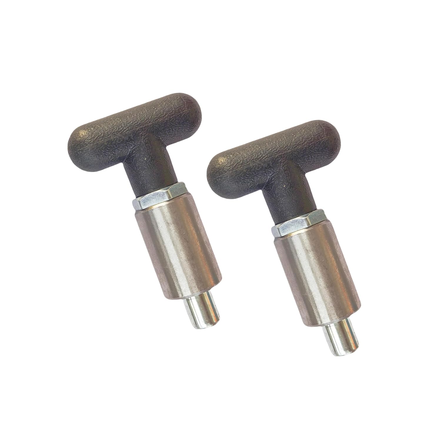Handle Locking Spring-Loaded Pull pin, Welded Steel Body Column Positioning pin,Black Handle Lever knob (2, T-Handle Dia:3/8in)
