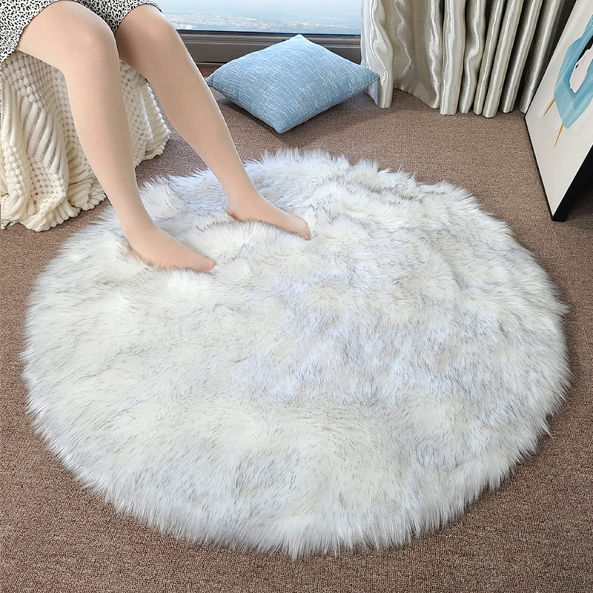 Amazon｜[ZS2L7] ムートンラグ ムートンシーツ シャギー ラグ 洗える