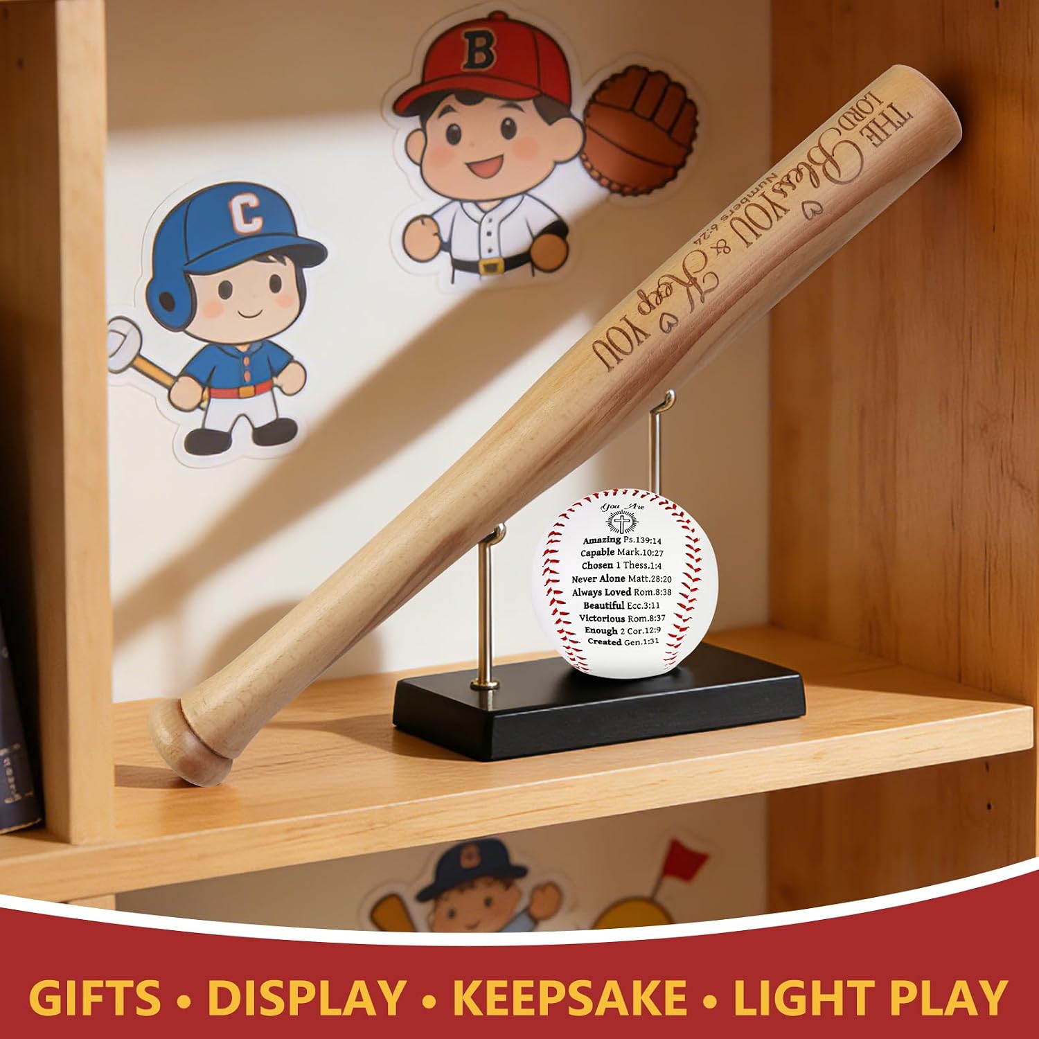 First Communion Gifts for Boys 8-12 Baptism Baseball Gifts 1st Confirmation Gift Inspirational Bible Verses Baseball Christian Catholic Religious Kids Godson Birthday Gift Christening