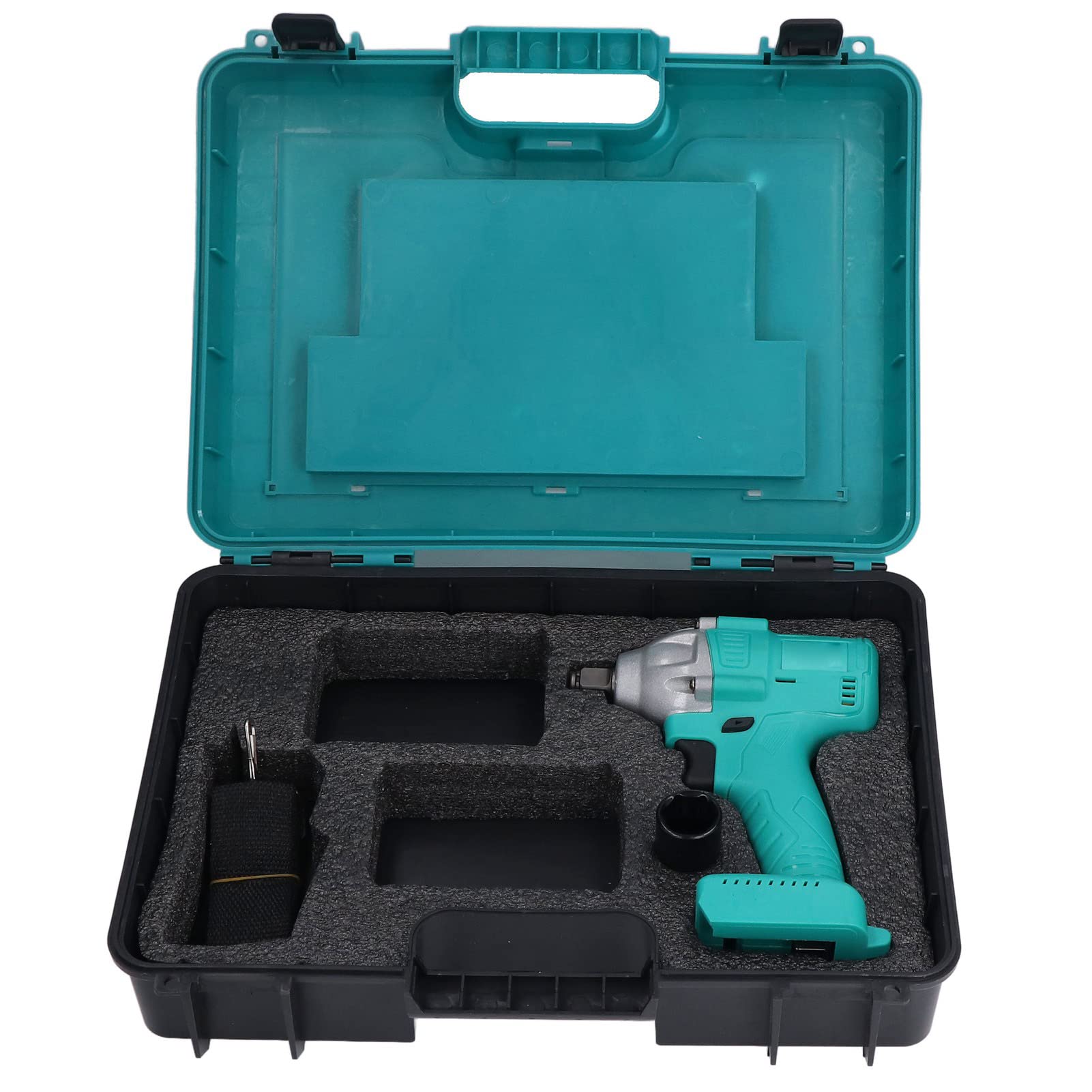 Llave de impacto eléctrica, inalámbrica, sin escobillas, carga de litio, kit de herramientas eléctricas profesionales, mandril de 1/2 pulgada para sitios de construcción,