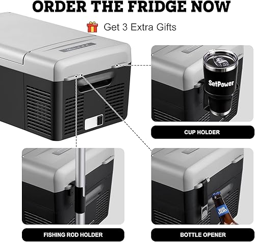 Miniatura 6 de Setpower FC20 Refrigerador de automóvil, refrigerador RV de 20L21 cuartos de galón, refrigerador de 12 V, congelador portátil de enfriamiento rápido