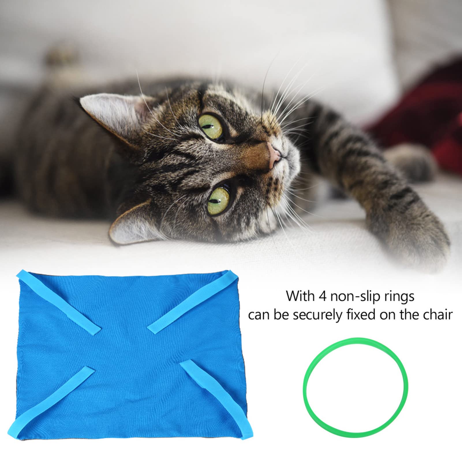 Hamac Suspendu Réversible pour Chat, Lit Suspendu Doux Et Respirant pour Animaux De Compagnie, Hamacs De Table Doux sous la Chaise, Tapis De Lit Suspendu pour Chiot, Chien, Cochon(L-Bleu)