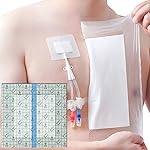 Waterproof Shower Cover Shields Dialysis Port Picc Line Chest Catheter PD Peritoneal Dialysis Chemo Non-Stick Center Pad for Feeding Tube Peg G-Tube Patient Bandage Protector, 10x10(Pack of 25)