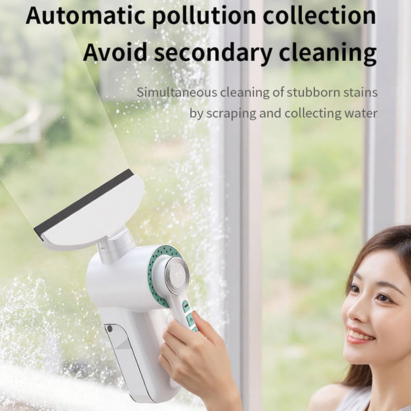 ljhnba Grattoirs à Verre électriques Nettoyeur de vitres électrique sans Fil portatif Essuie-Glace en Verre Portable pour Carreaux de fenêtre et Nettoyage de Voiture Handheld Cleaner