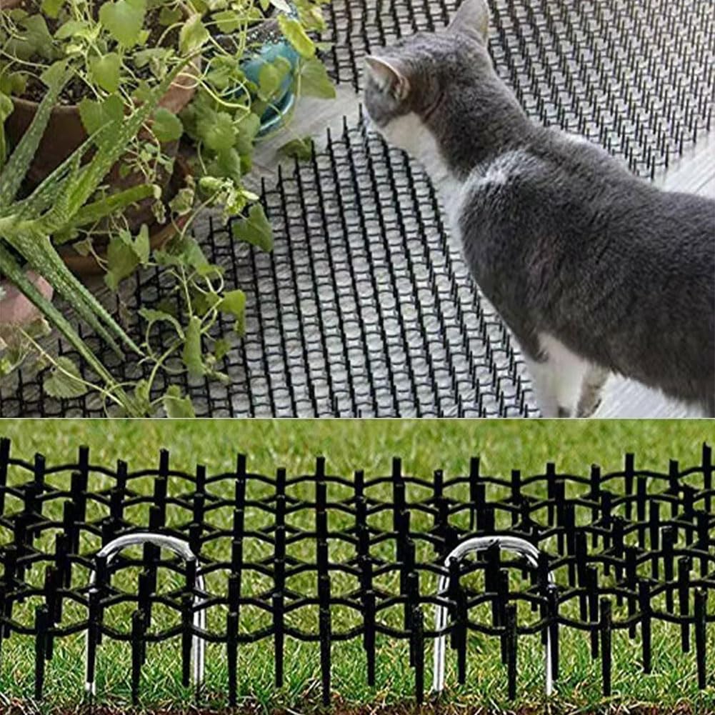 Felpudo repelente para gatos, 8 unidades, disuasor para gatos, de plástico, apto para césped, jardín, interior y exterior, 20 x 15 cm, con 8 anclajes a tierra