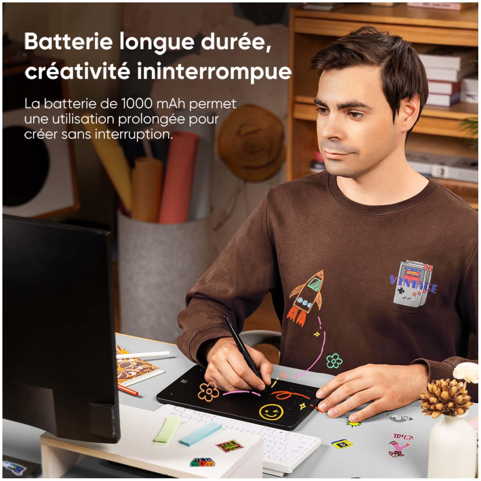 XPPen Deco MIni7W v2 (Édition 2026) Tablette Graphique sans Écran Bluetooth 5.0, Tablette Graphique Dessin 7 Pouces avec Stylet 16K, 8 Raccourcis, Convient aux Amateurs de Dessin et aux Débutants