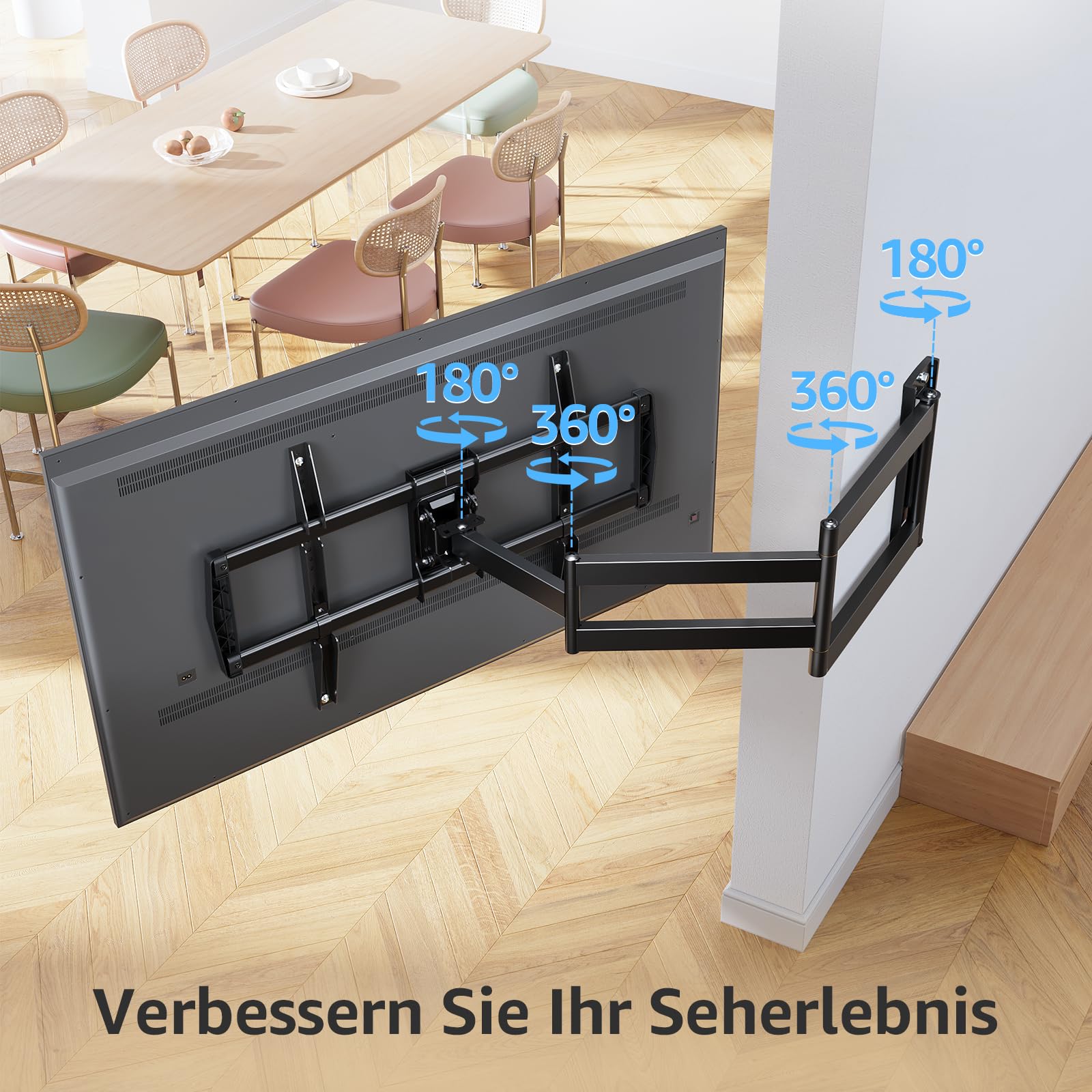 MOUNTUP 962mm Langarm TV Wandhalterung für 42–75 Zoll bis zu 45kg, Schwenkbare Neigbare Wandhalterung Fernseher, Extra Langer Reach Fernseher Halterung, Max VESA 600 x 400mm, EU0047-L