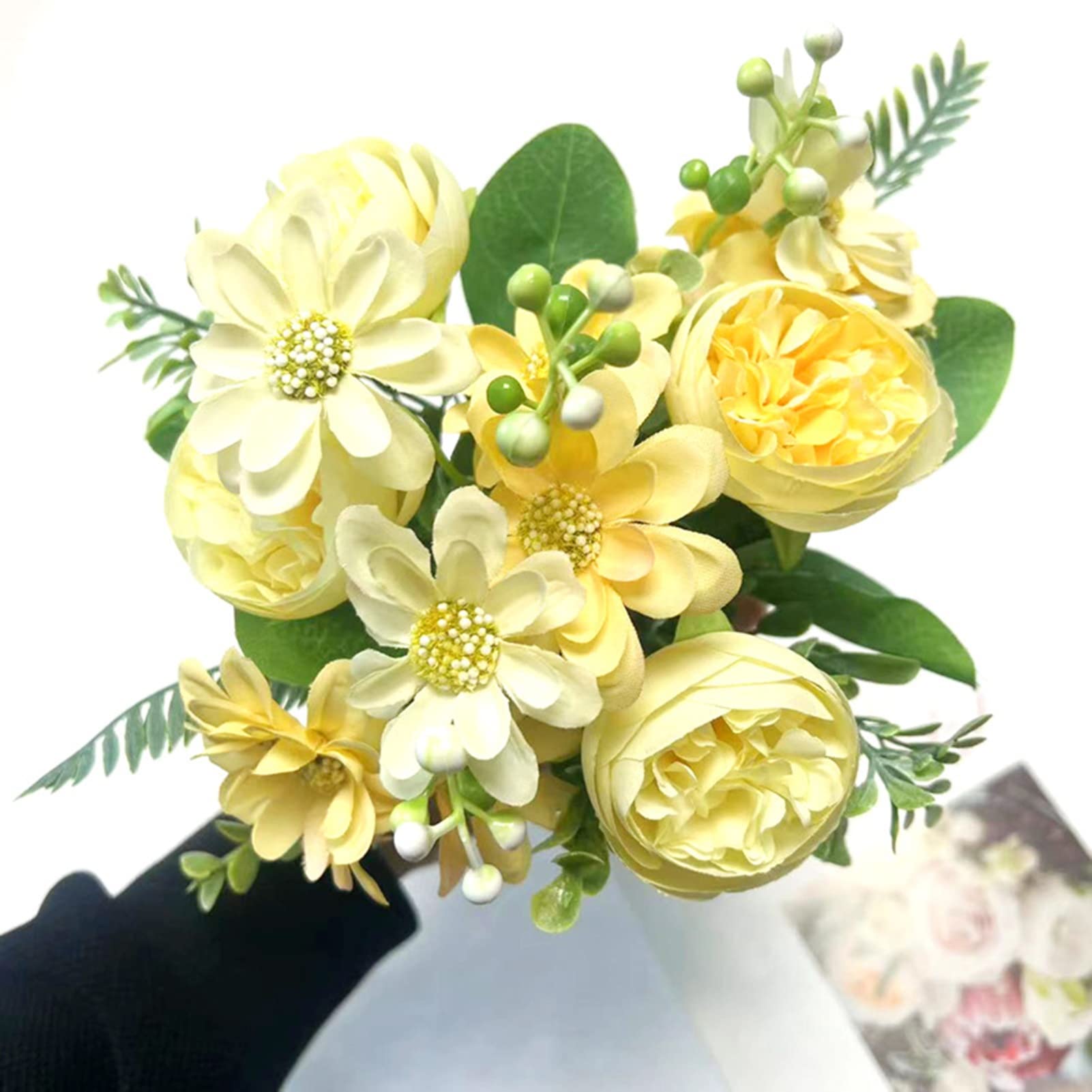 Bouquet Di Rose Artificiali 27 Teste - Fiori Finti In Seta Realistici Per Casa Bagno Ufficio - 2