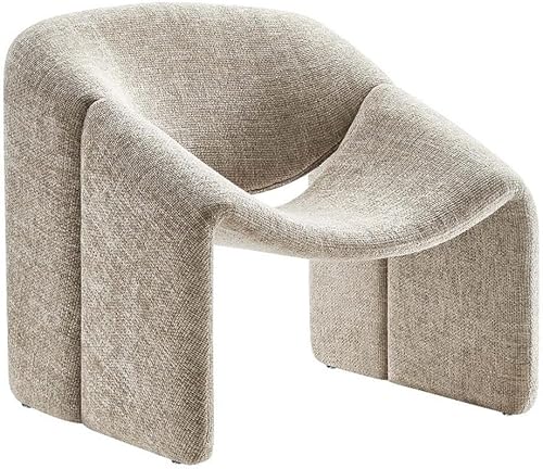 Modway Vivi - Sillón de Acento Tapizado en Chenilla Caqui Felpa, Sillón Cómodo, Ideal como Silla Barrel Moderna, Silla de Lectura y Descanso para