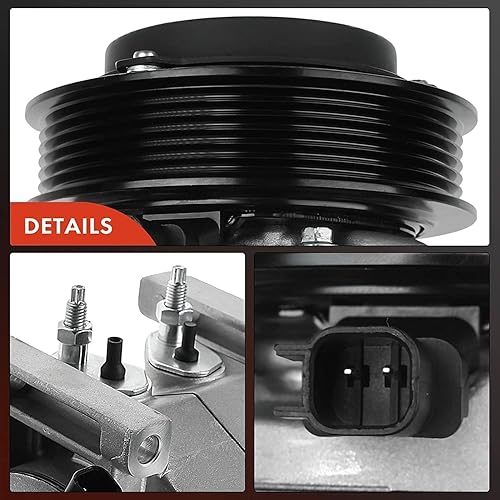 Miniatura 8 de A-Premium Compresor de aire acondicionado con embrague compatible con Dodge Durango 3.6L 2012-2015, solo con AC trasero