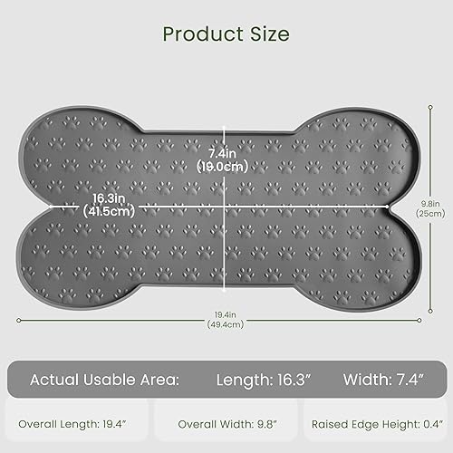 Miniatura 2 de Tapete de silicona antideslizante para comida para perros, mantel individual más grueso para mascotas, impermeable, con borde elevado, tapete de