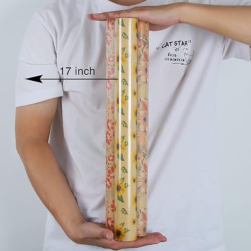 Miniatura 8 de Aimyoo Paquete de papel de regalo floral de estraza, flores de primavera vintage, papel de regalo para bodas, despedidas de soltera, cumpleaños, 3