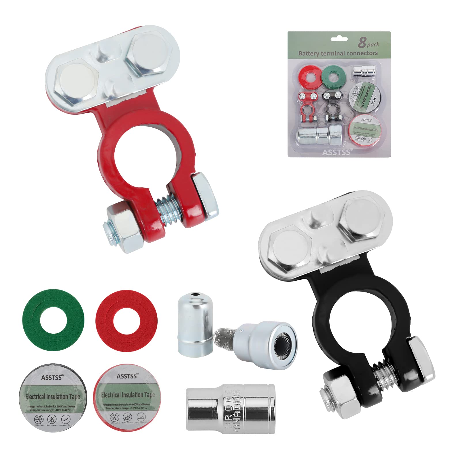 Photo 1 of ASSTSS car battery terminal connectors 8pcs automotive replacement battery terminals & ends battery connectors