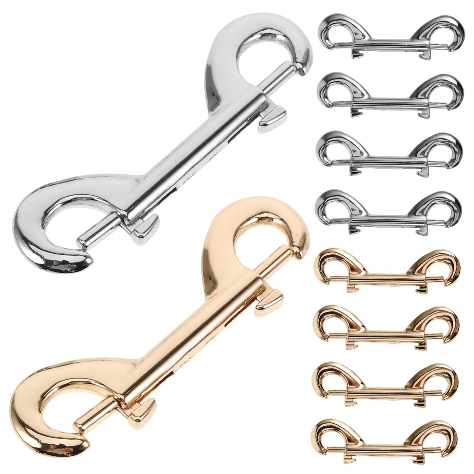 Mikikit 10 Pack of Large Size Snap Hooks Pet Leash Hooks Double-Sided Zinc Alloy for DIY