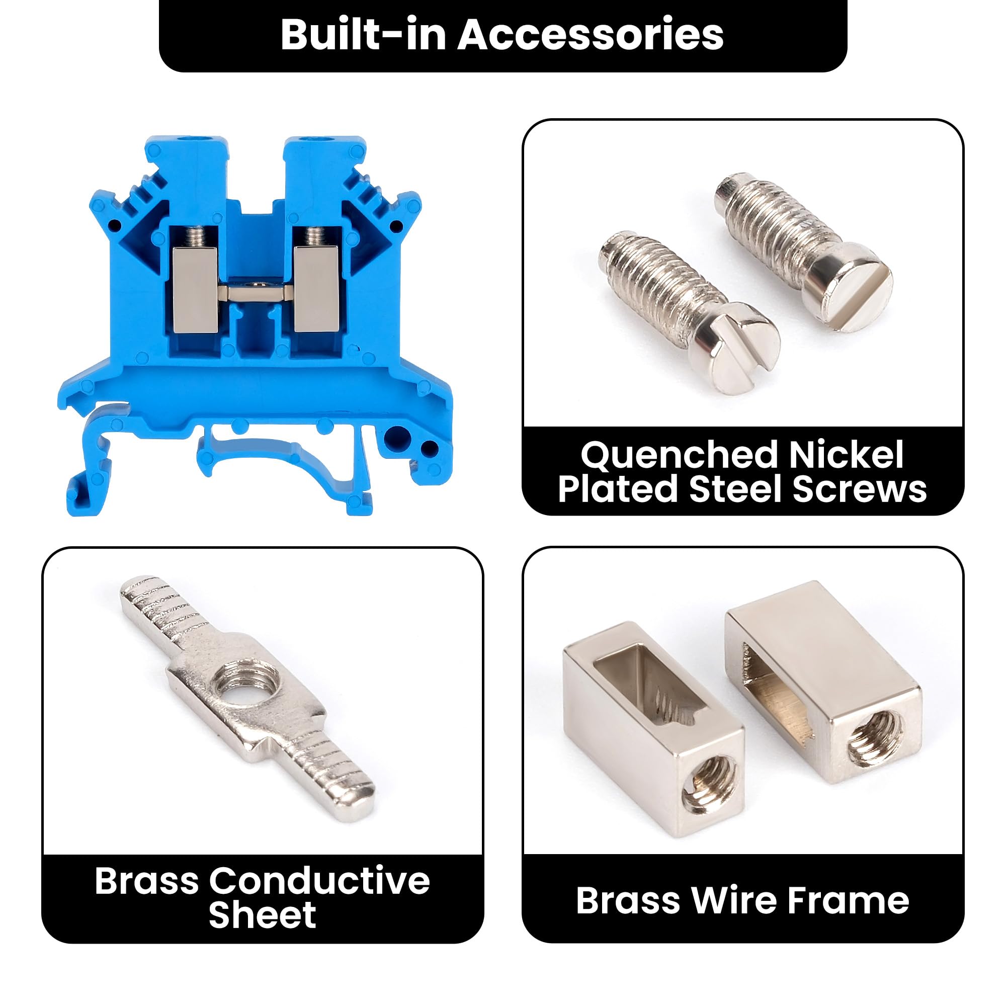 Morsettiera per guida DIN UK2.5B, 32 A, 690 V, 22-14 AWG, sicura, durevole e versatile, soluzione su guida DIN (blu)