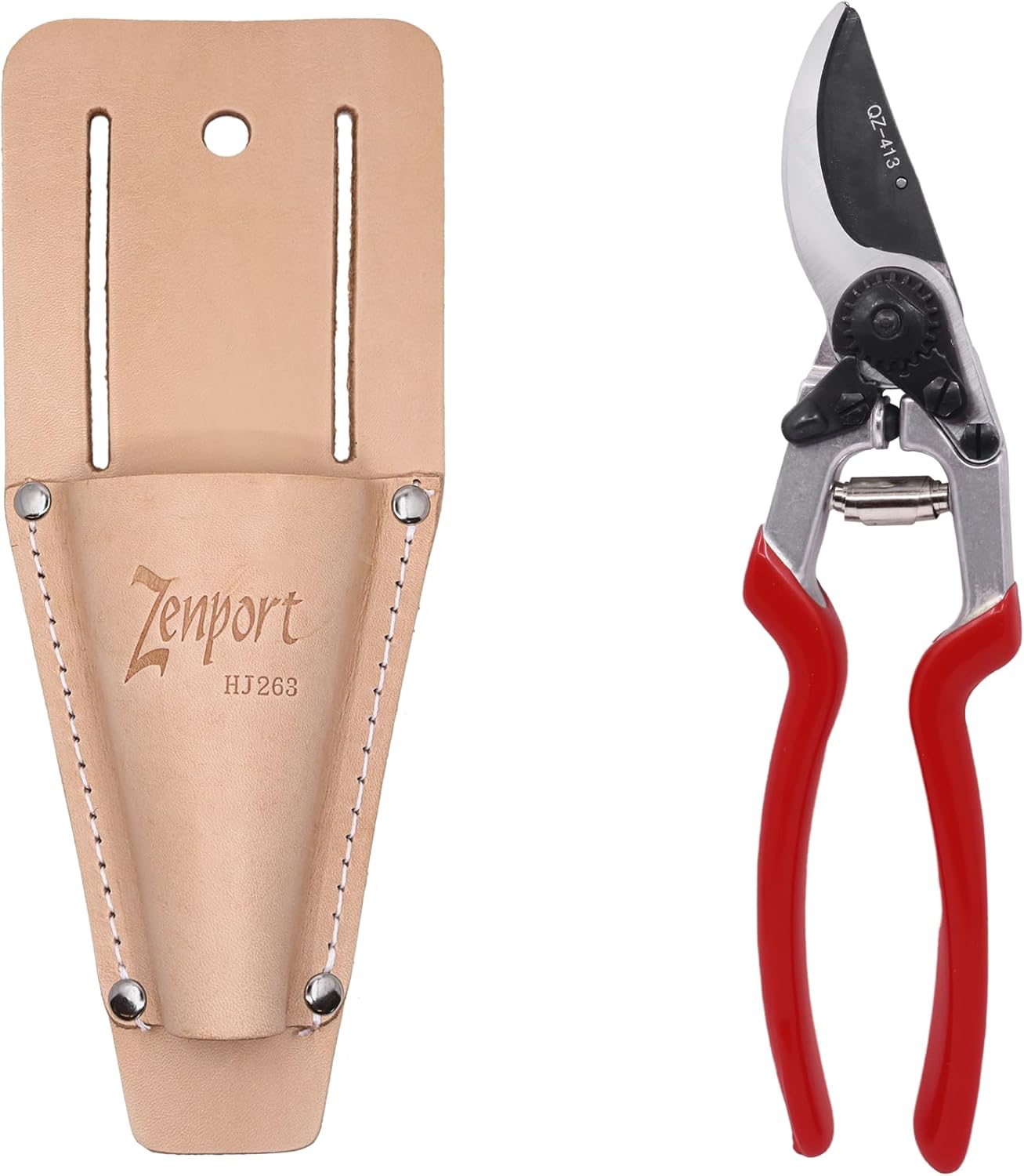QZ413 Long Handled Pruner and HJ263 Leather Pruner Sheath