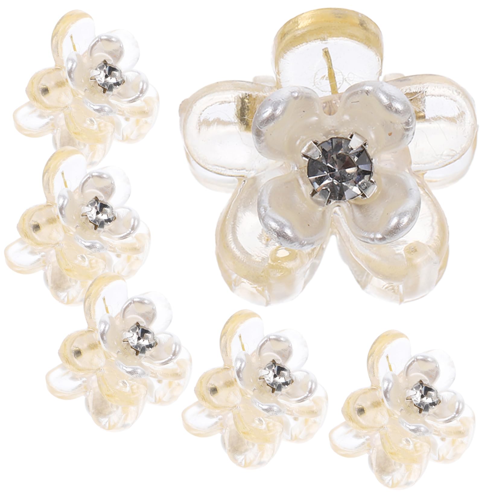 FRCOLOR 50 Pcs Empuñadura pequeña mini garra de pelo mini pinzas para el pelo hair clips horquillas moño pasadores de diamantes de imitación accesorios pelo niña clips de garra