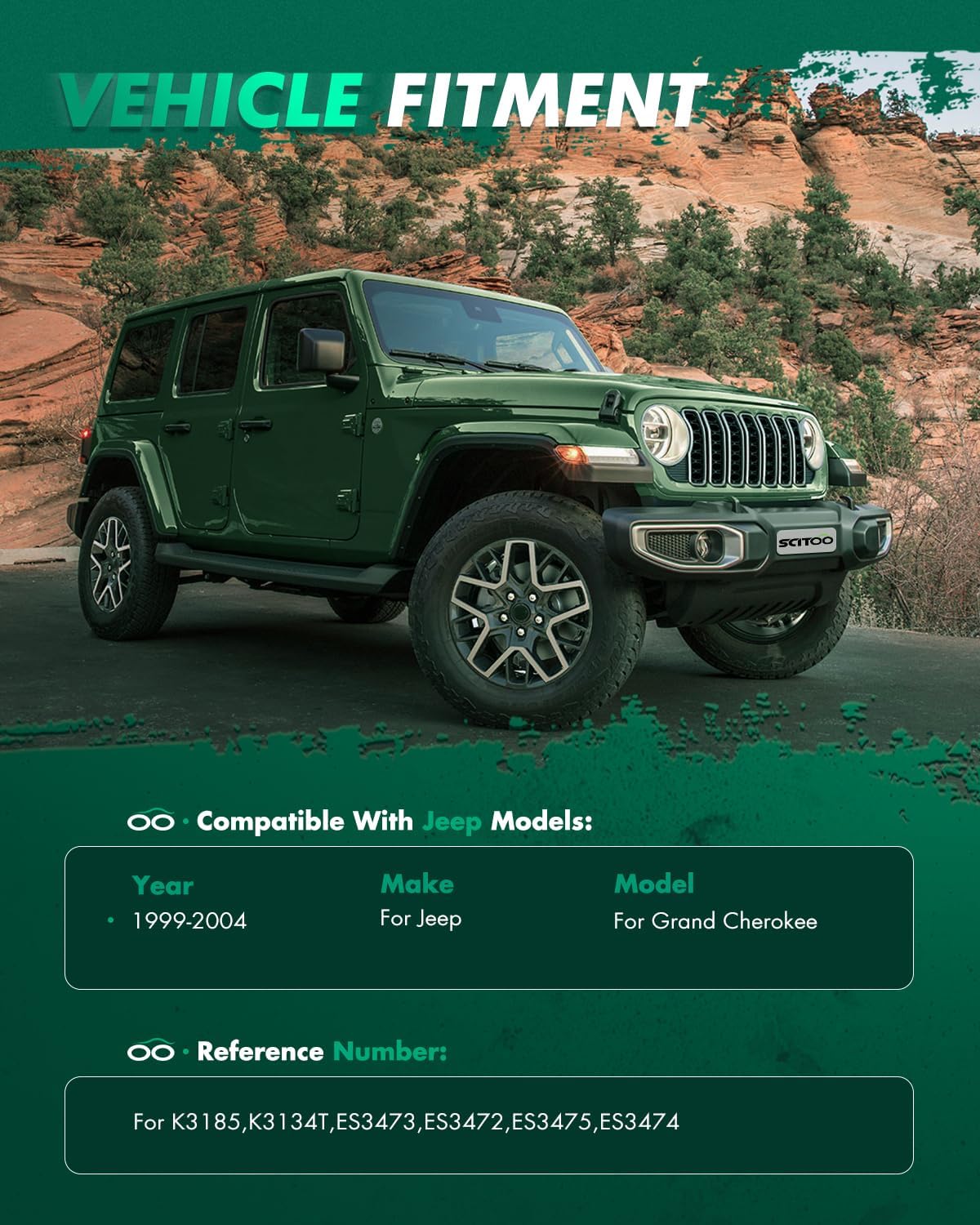 SCITOO 8pcs Front Suspension Kit Inner Outer Tie Rod End Lower Upper Ball Joint Replacement for 1999-2004 for Jeep for Grand Cherokee