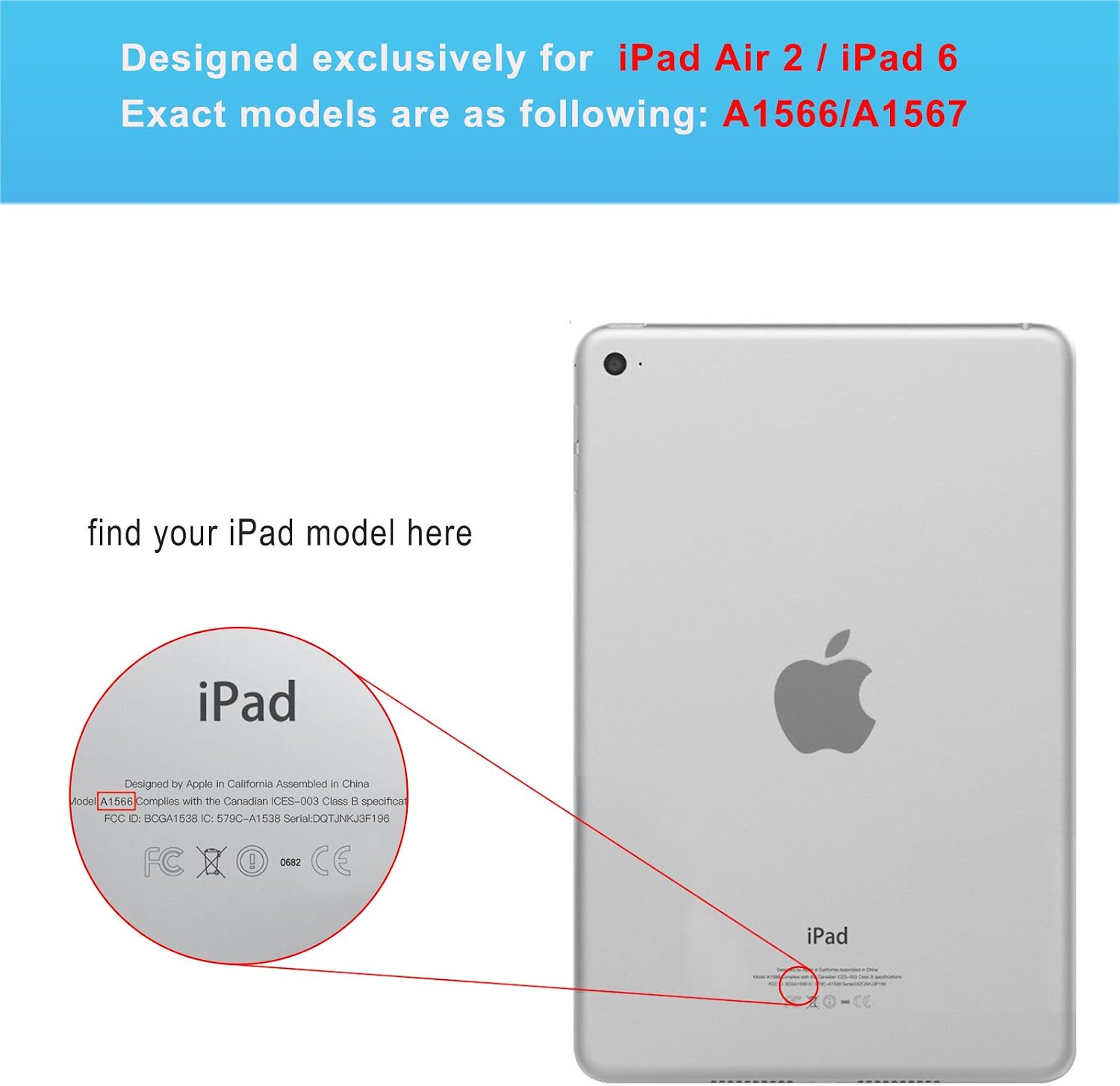 Infiland iPad Air 2 Case - Ultra Slim Smart-Shell Stand Cover with Translucent Frosted Back Protector (with Auto Wake / Sleep) for Apple iPad Air 2 (iPad 6) 9.7 Inch Tablet, Black