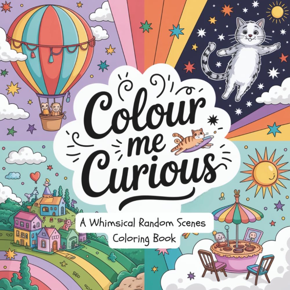 Colour Me Curious: A Whimsical Random Scenes Coloring Book for Adults and Teens – Relaxing, Imaginative & Creative Fantasy Illustrations